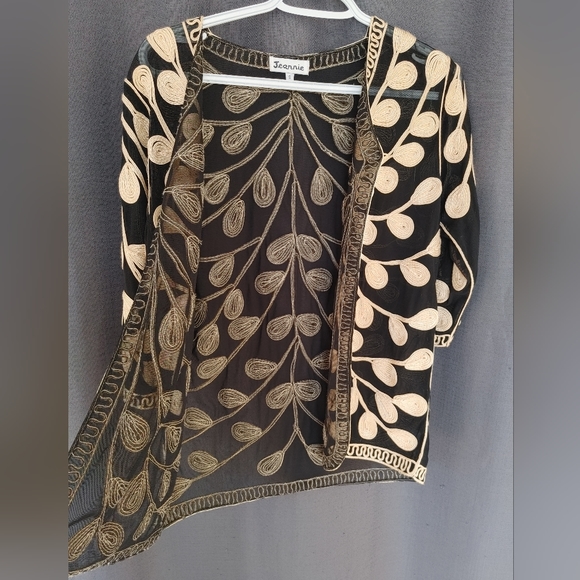 Jeannie brand vintage black and gold evening cover up - Picture 5 of 5